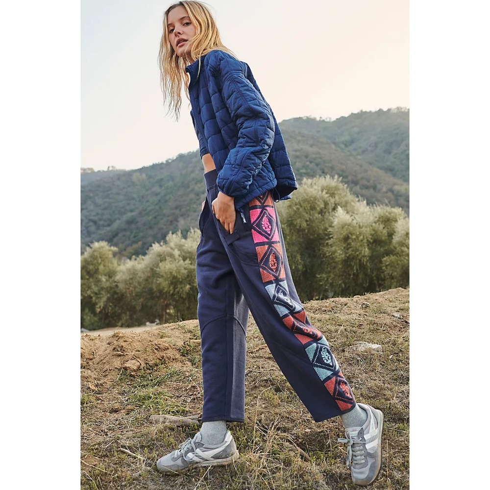 Free People Movement Team Spirit Pants Medium High Rise Buti Logo Ankle 64948334